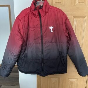 Aeropostale Red and Black Ombré/Plaid reversible Jacket